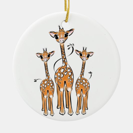 Niedliche Weihnachtssafari Keramik Ornament (Vorne)