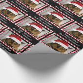 Niedliche Weihnachtssankt-Katze, personalisierte Geschenkpapier (Ecke)
