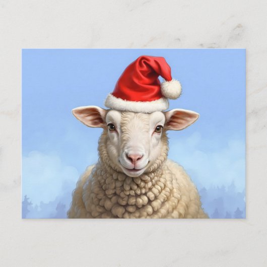 niedliche Weihnachtsschaf Postkarte (Vorderseite)
