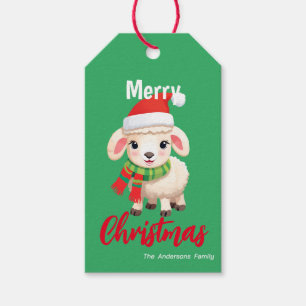 Niedliche Weihnachtsschaf Ram Santa Scarf Urlaub Geschenkanhänger