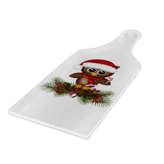 Niedliche Weihnachtsschale auf Kiefernholzschneide Schneidebrett (Ecke)