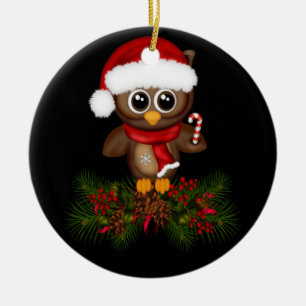 Niedliche Weihnachtsschale auf Kiefernzweig Orname Keramik Ornament