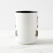 Niedliche Weihnachtsschale auf Kiefernzweig Tasse (Zentrum)