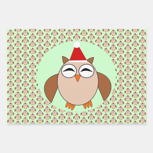 Niedliche Weihnachtsschale Geschenkpapier Set (Vorderseite)