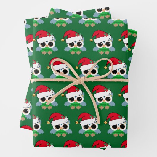 Niedliche Weihnachtsschale in Weihnachtsmannmütze Geschenkpapier Set (Beispiel)