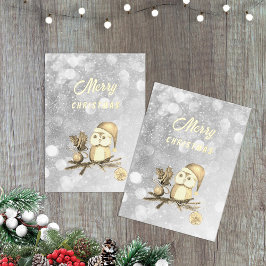 Niedliche Weihnachtsschale mit Zweigen und Ballen Folien Feiertagskarte