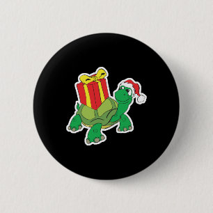 niedliche Weihnachtsschildkröte Button