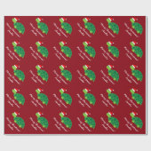 Niedliche Weihnachtsschildkröte Frohe Weihnachtsve Geschenkpapier (Flach)