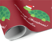 Niedliche Weihnachtsschildkröte Frohe Weihnachtsve Geschenkpapier (Rolleneckpunkt)