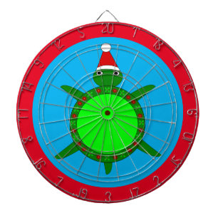 Niedliche Weihnachtsschildkröte mit blühender Musc Dartscheibe