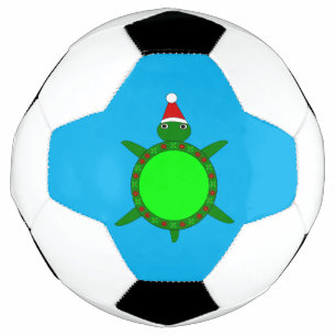 Niedliche Weihnachtsschildkröte mit blühender Musc Fußball