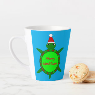 Niedliche Weihnachtsschildkröte mit Blumenmotiv-Mu Milchtasse