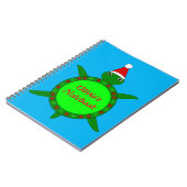 Niedliche Weihnachtsschildkröte mit Blumenmotiv-Mu Notizblock (Linke Seite)