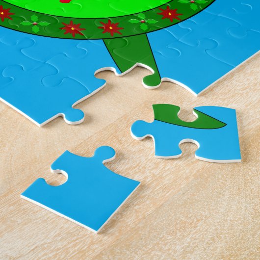 Niedliche Weihnachtsschildkröte mit Blumenmotiv-Mu Puzzle (Seite)