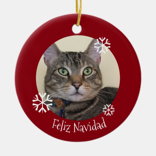 Niedliche Weihnachtsschmuck der Katze Keramik (Vorne)