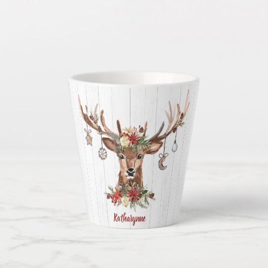Niedliche Weihnachtsschmuck | Rustikales Holz Milchtasse (Vorderseite)