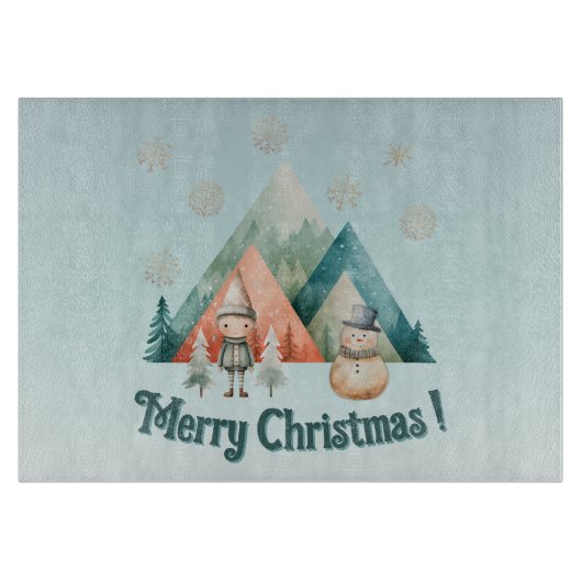 Niedliche Weihnachtsschmuck Schneidebrett (Vorderseite)