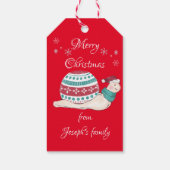Niedliche Weihnachtsschnecke Geschenkanhänger (Rückseite)