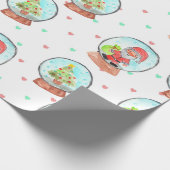 Niedliche Weihnachtsschneedecke Geschenkpapier (Ecke)