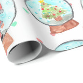 Niedliche Weihnachtsschneedecke Geschenkpapier (Rolleneckpunkt)