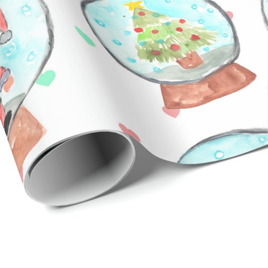 Niedliche Weihnachtsschneedecke Geschenkpapier (Rolleneckpunkt)