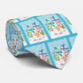 Niedliche Weihnachtsschneefamilie im Schnee Krawatte (Gerollt)