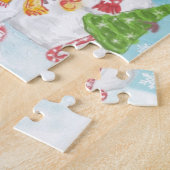 Niedliche Weihnachtsschneefamilie im Schnee Puzzle (Seite)