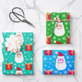 Niedliche Weihnachtsschneeflocken & -geschenke Wra Geschenkpapier Set