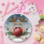 Niedliche Weihnachtsschneeflocken Pappteller (Party)