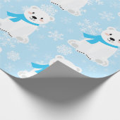 Niedliche Weihnachtsschneeflocken Polar Bear Baby  Geschenkpapier (Ecke)