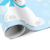 Niedliche Weihnachtsschneeflocken Polar Bear Baby  Geschenkpapier (Rolleneckpunkt)