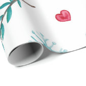 Niedliche Weihnachtsschneeflocken und Rotes Herz Geschenkpapier (Rolleneckpunkt)