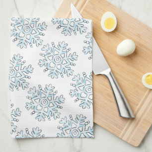 Niedliche Weihnachtsschneeflocken, Winterschnee Bl Geschirrtuch