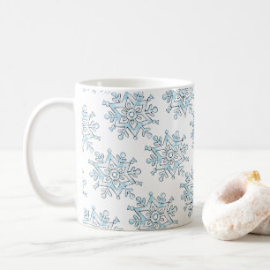 Niedliche Weihnachtsschneeflocken, Winterschnee Bl Kaffeetasse