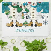 Niedliche Weihnachtsschneefreunde Handtuch (Gefaltet)