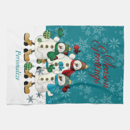 Niedliche Weihnachtsschneefreunde Handtuch