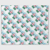 Niedliche Weihnachtsschneeglobe Weihnachtsmann, St Geschenkpapier (Flach)