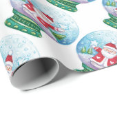 Niedliche Weihnachtsschneeglobe Weihnachtsmann, St Geschenkpapier (Rolleneckpunkt)