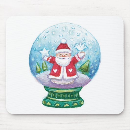 Niedliche Weihnachtsschneeglobe Weihnachtsmann, St Mousepad (Vorne)