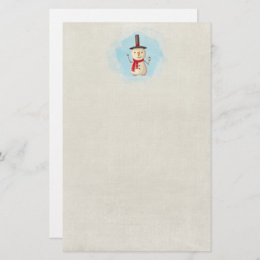 Niedliche Weihnachtsschneemännchen und Lächeln Briefpapier (Vorne/Hinten)