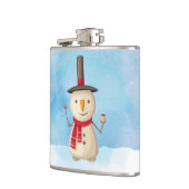 Niedliche Weihnachtsschneemännchen und Lächeln Flachmann (Links)