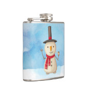 Niedliche Weihnachtsschneemännchen und Lächeln Flachmann (Rechts)