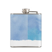 Niedliche Weihnachtsschneemännchen und Lächeln Flachmann (Rückseite)