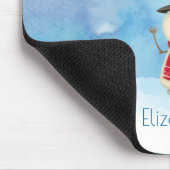 Niedliche Weihnachtsschneemännchen und Lächeln Mousepad (Ecke)