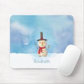 Niedliche Weihnachtsschneemännchen und Lächeln Mousepad (Mit Mouse)