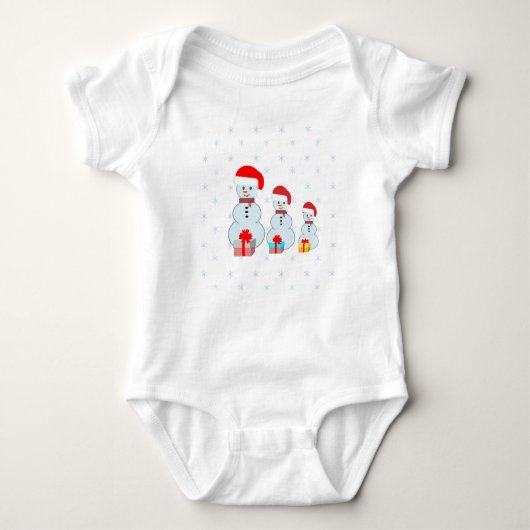 Niedliche Weihnachtsschneemänner Baby Strampler (Vorderseite)