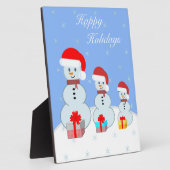 Niedliche Weihnachtsschneemänner Fotoplatte (Seite)