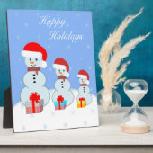 Niedliche Weihnachtsschneemänner Fotoplatte (Seite)