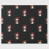 Niedliche Weihnachtsschneemänner Geschenkpapier (Flach)
