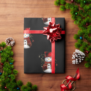 Niedliche Weihnachtsschneemänner Geschenkpapier